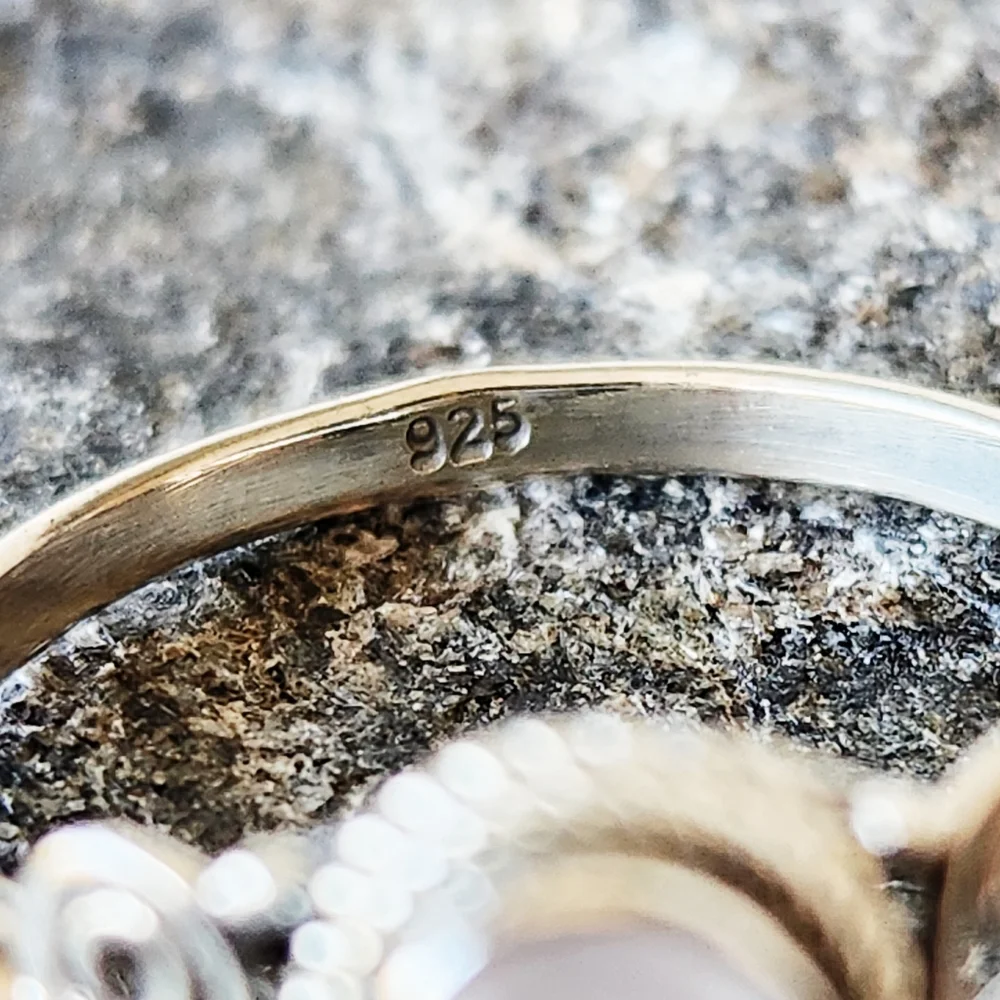 NEW 925 Sterling Silver Oval Bezel Set Moonstone Ring Size 8.5